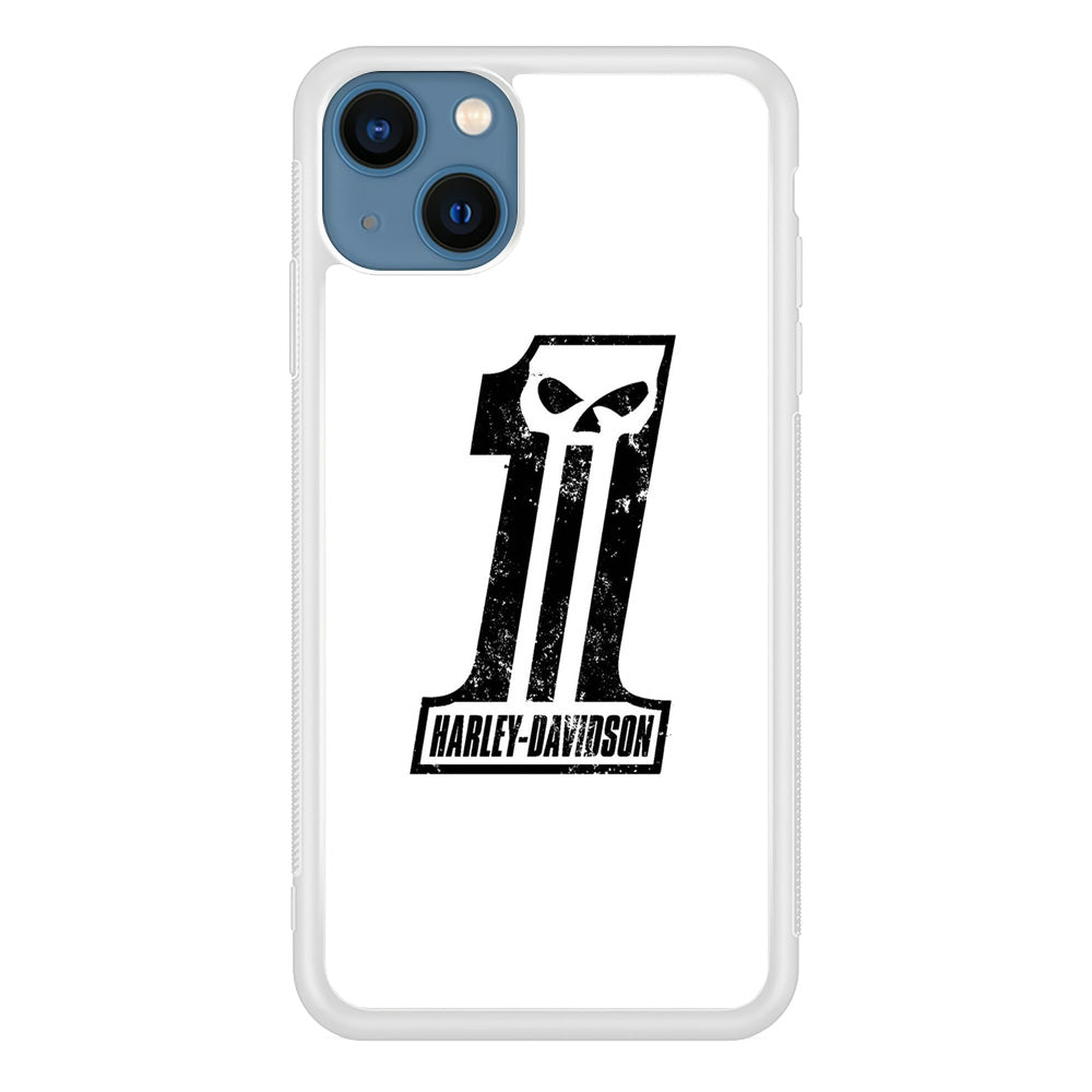Harley Davidson White Number Skull iPhone 15 Case