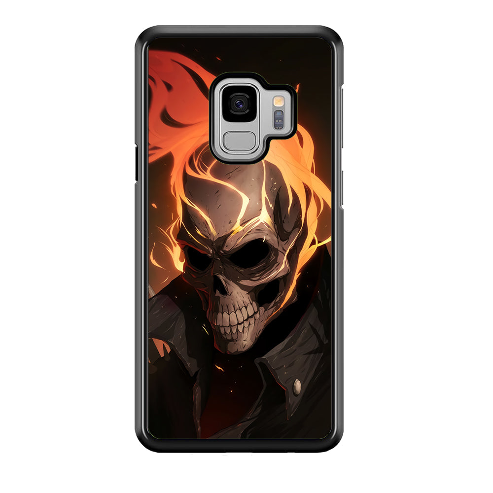 Head Skull Flames Samsung Galaxy S9 Case