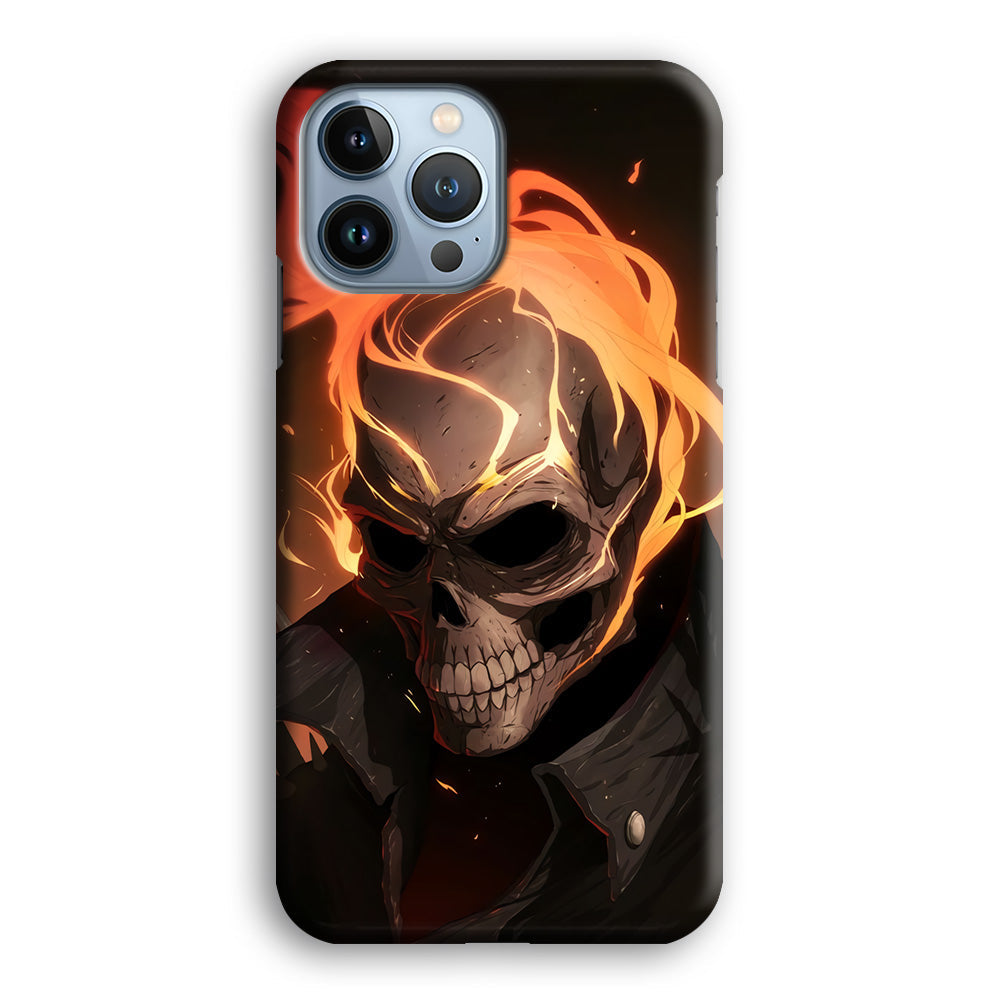 Head Skull Flames iPhone 14 Pro Max Case