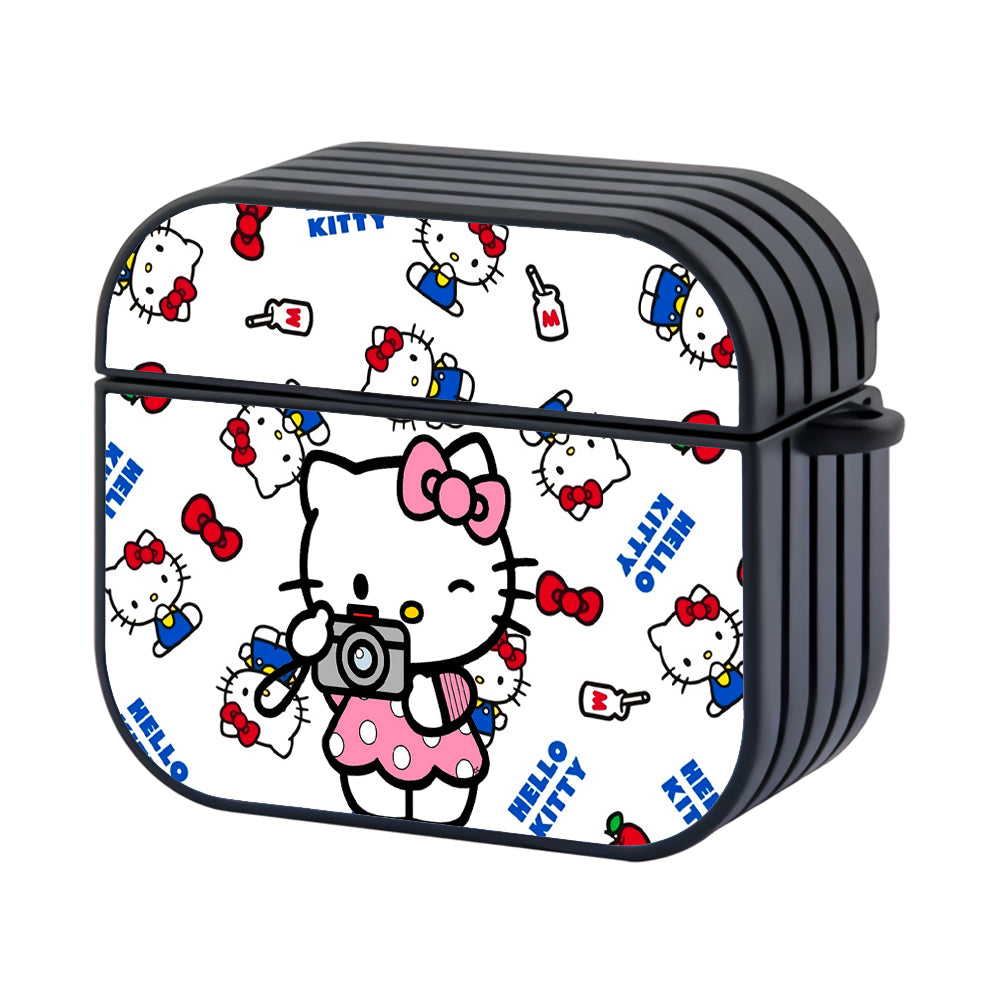 Hello Kitty Photographer Hard Plastic Case Cover For Apple Airpods 3