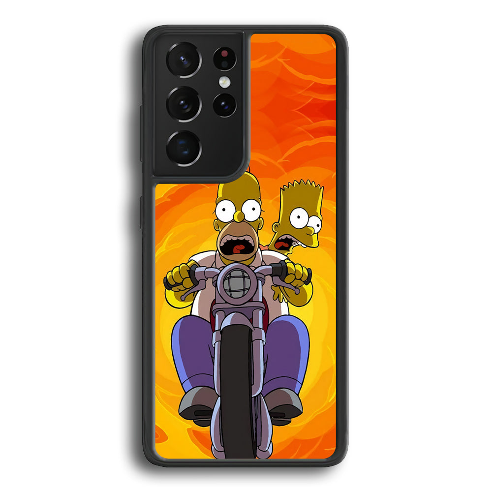 Homer and Bart Rider Samsung Galaxy S22 Ultra Case - Ezzystore