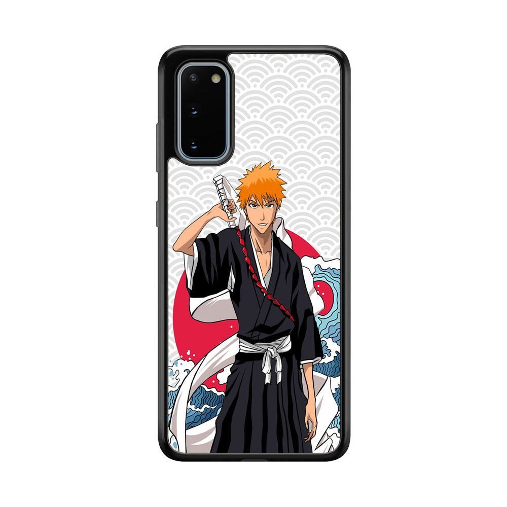 Ichigo Kurosaki Wave And Pattern Samsung Galaxy S20 Case
