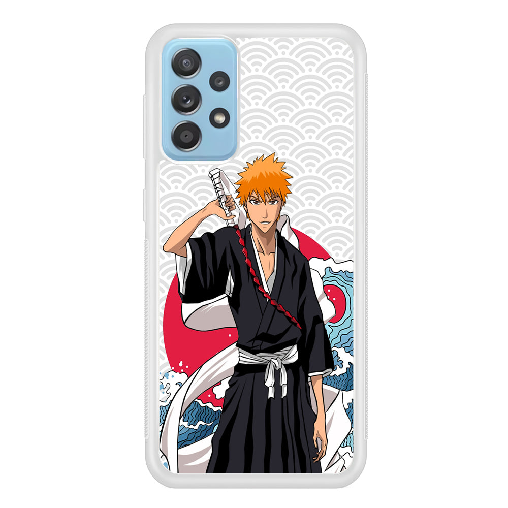 Ichigo Kurosaki Wave And Pattern Samsung Galaxy A52 Case