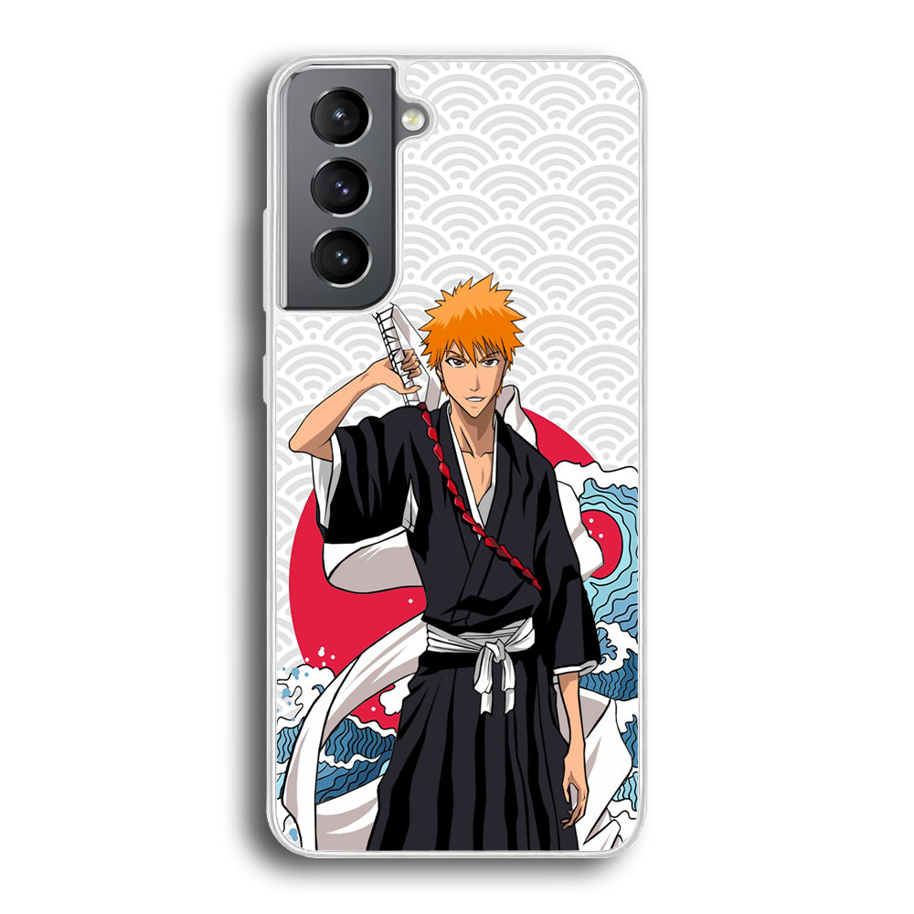 Ichigo Kurosaki Wave And Pattern Samsung Galaxy S21 Plus Case