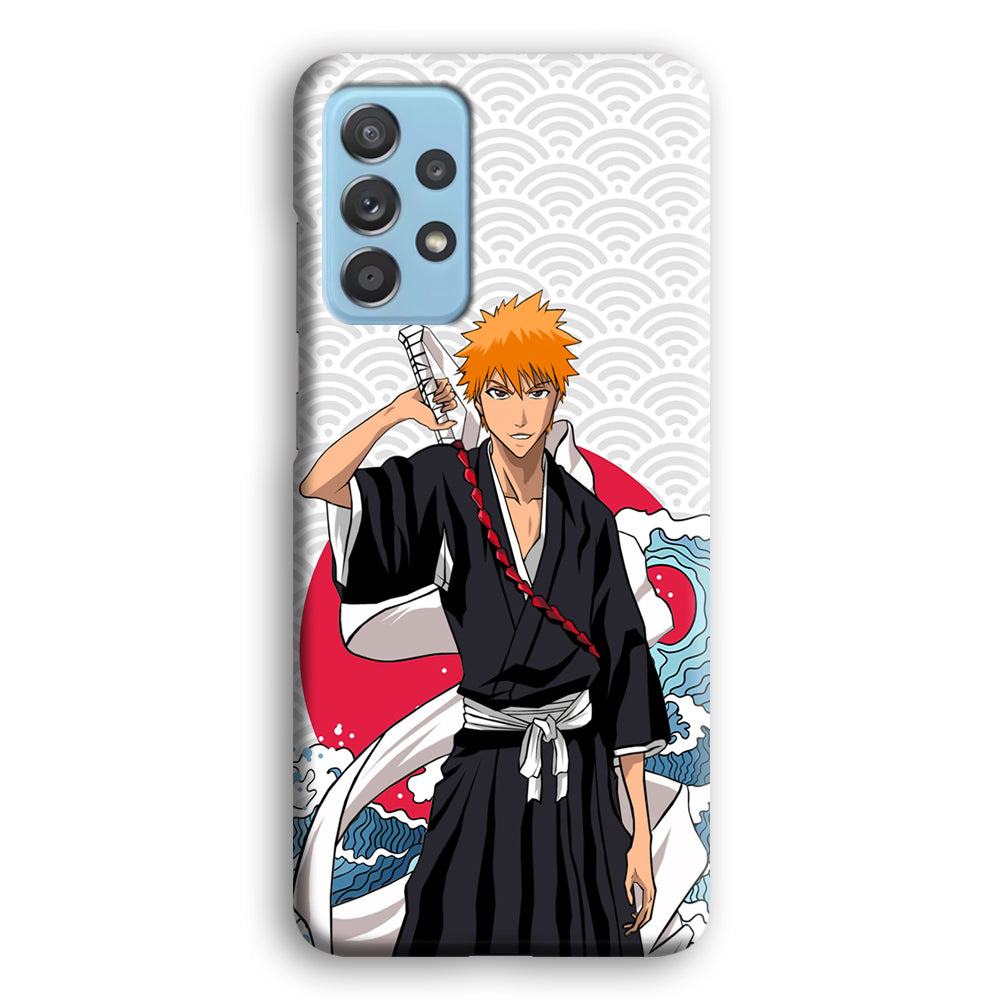 Ichigo Kurosaki Wave And Pattern Samsung Galaxy A52 Case