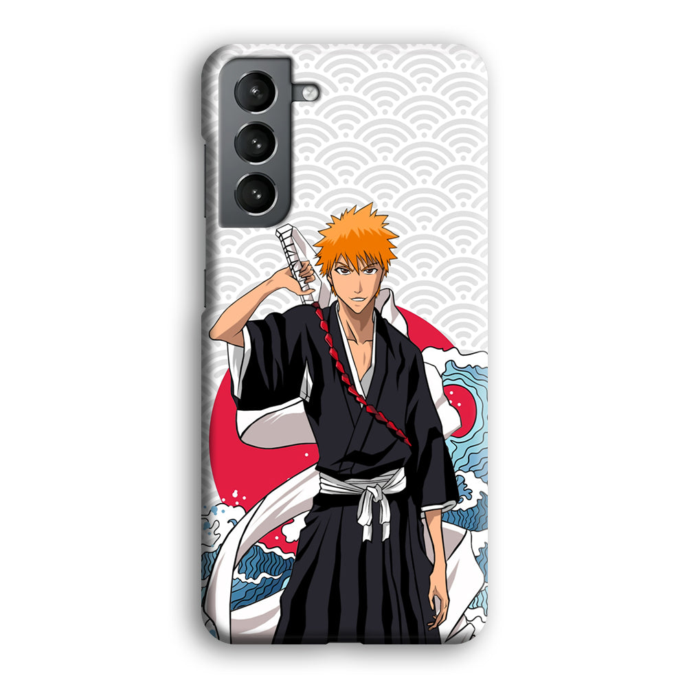 Ichigo Kurosaki Wave And Pattern Samsung Galaxy S21 Plus Case