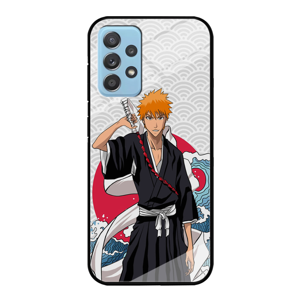 Ichigo Kurosaki Wave And Pattern Samsung Galaxy A52 Case