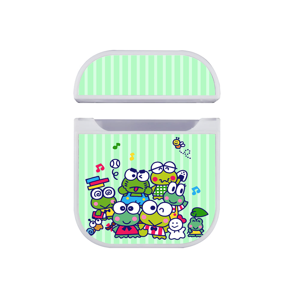 Keroppi Family Green Line Hard Plastic Case Cover For Apple Airpods