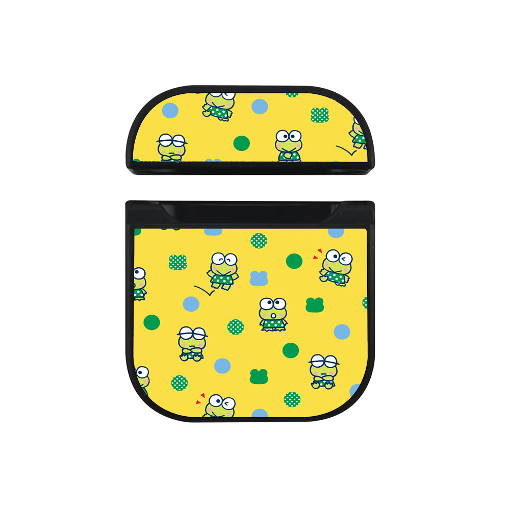 Keroppi Yellow Pattern Hard Plastic Case Cover For Apple Airpods