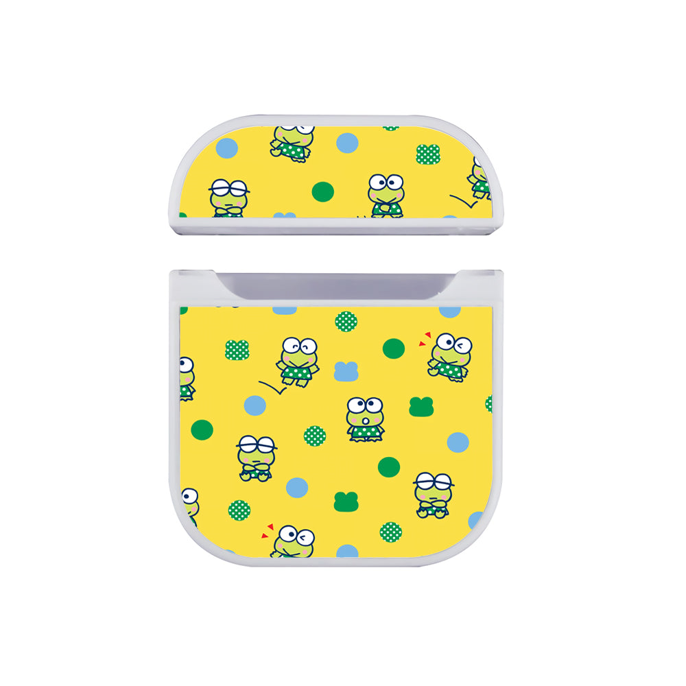 Keroppi Yellow Pattern Hard Plastic Case Cover For Apple Airpods
