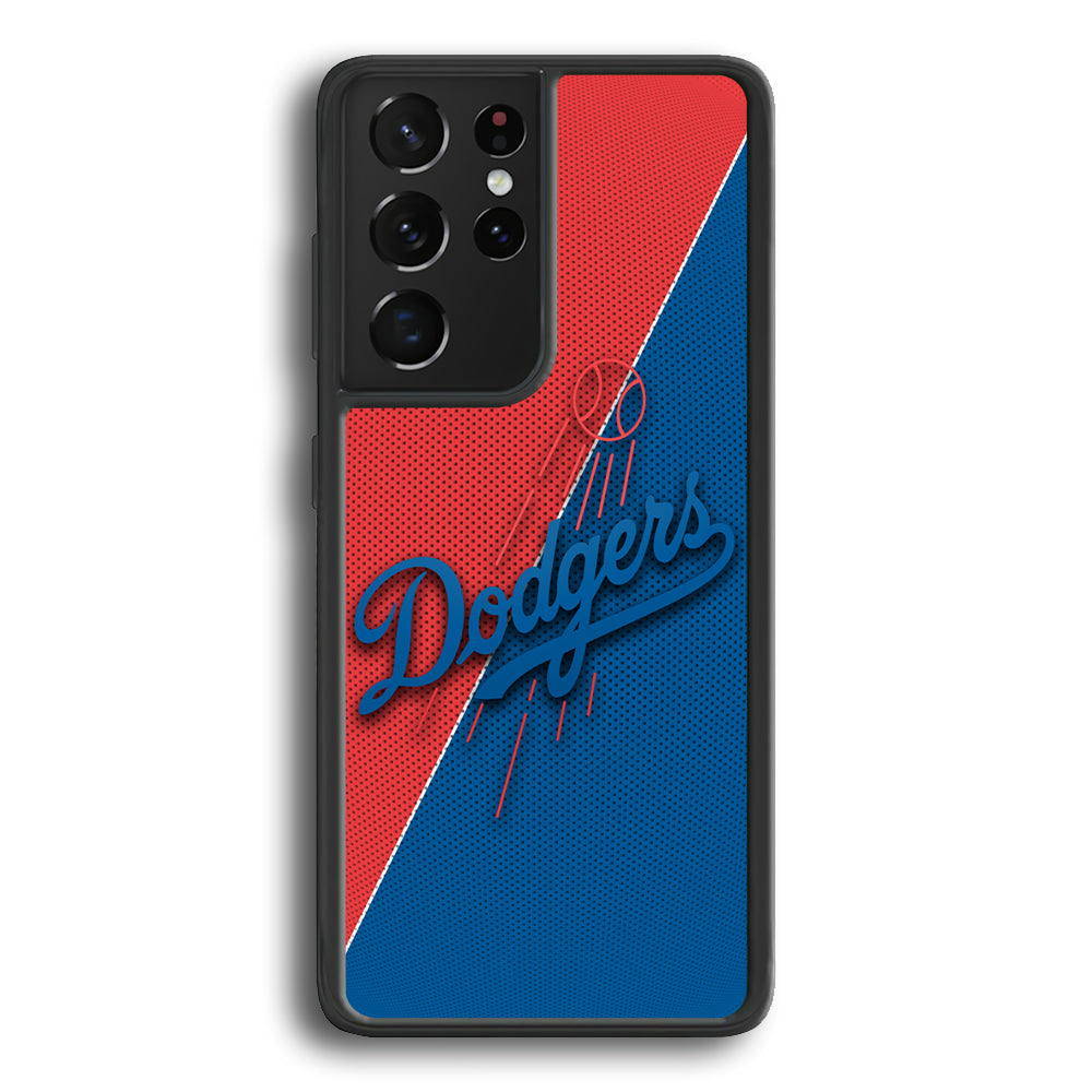 LA Dodgers Red And Blue Colour Samsung Galaxy S21 Ultra Case - Ezzystore