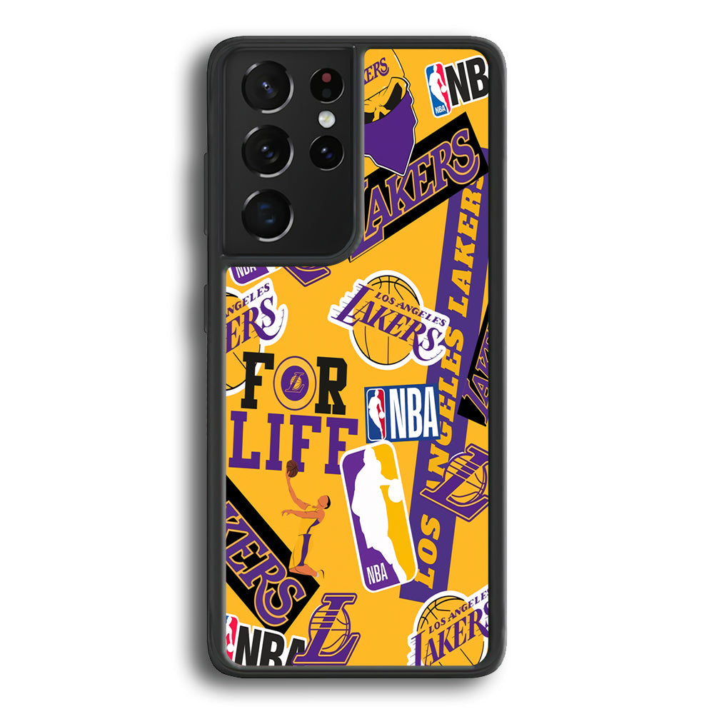Los Angeles Lakers Word Of Pride Team Samsung Galaxy S22 Ultra Case - Ezzystore