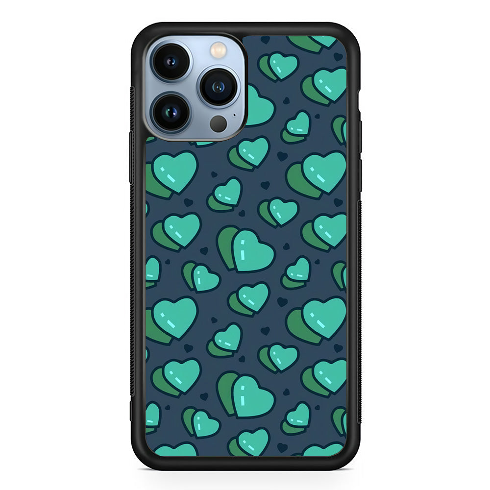 Love Green Doodle iPhone 14 Pro Case