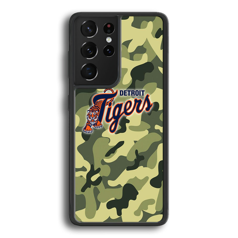MLB Detroit Tigers Camo Green Samsung Galaxy S23 Ultra Case - Ezzystore