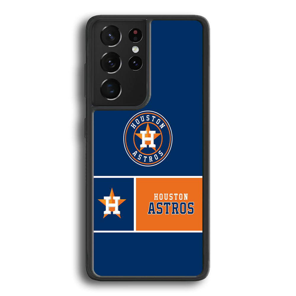 MLB Huston Astros Blue Orange Samsung Galaxy S24 Ultra Case - Ezzystore