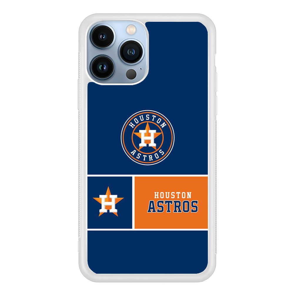 MLB Huston Astros Blue Orange iPhone 14 Pro Max Case
