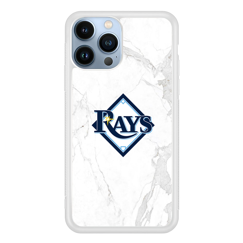 MLB Rays Logo Marble iPhone 14 Pro Max Case