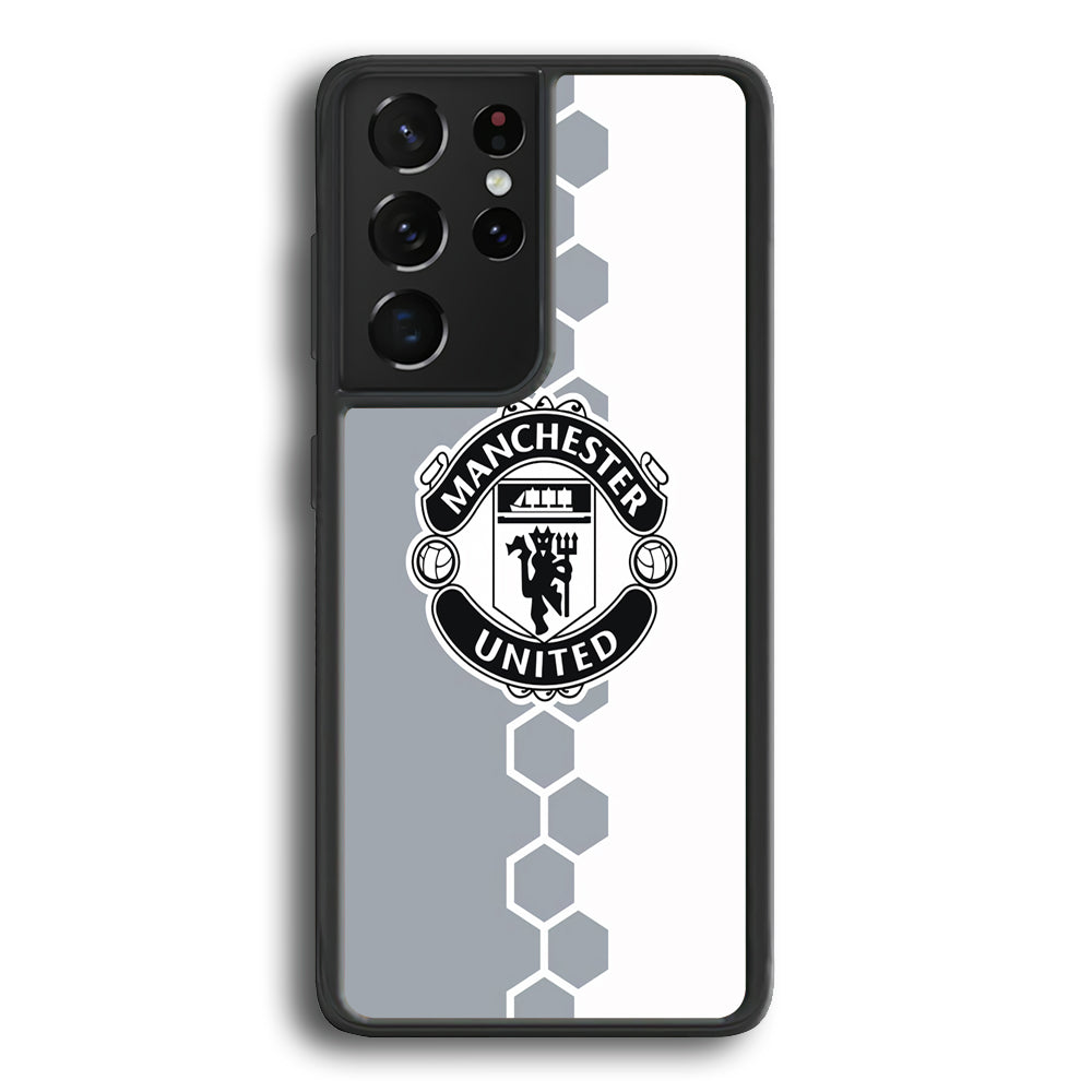 Manchester United Hexagon Pattern Samsung Galaxy S23 Ultra Case - Ezzystore