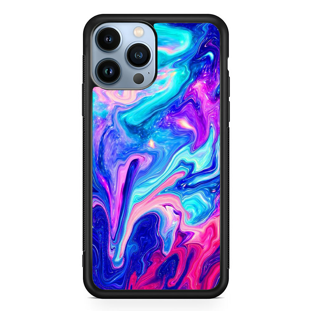 Marble Blue And Lilac Combination iPhone 15 Pro Case