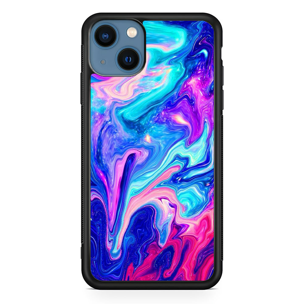 Marble Blue And Lilac Combination iPhone 14 Plus Case