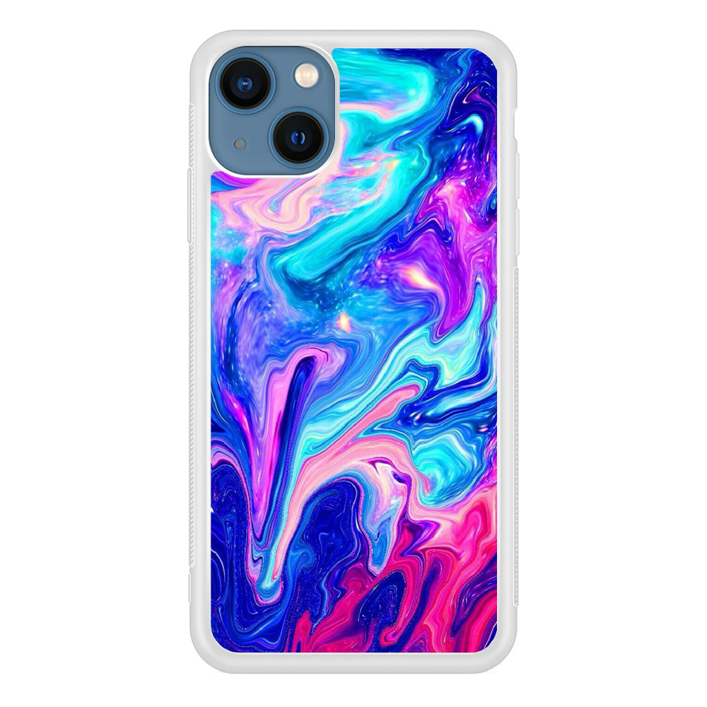 Marble Blue And Lilac Combination iPhone 14 Plus Case