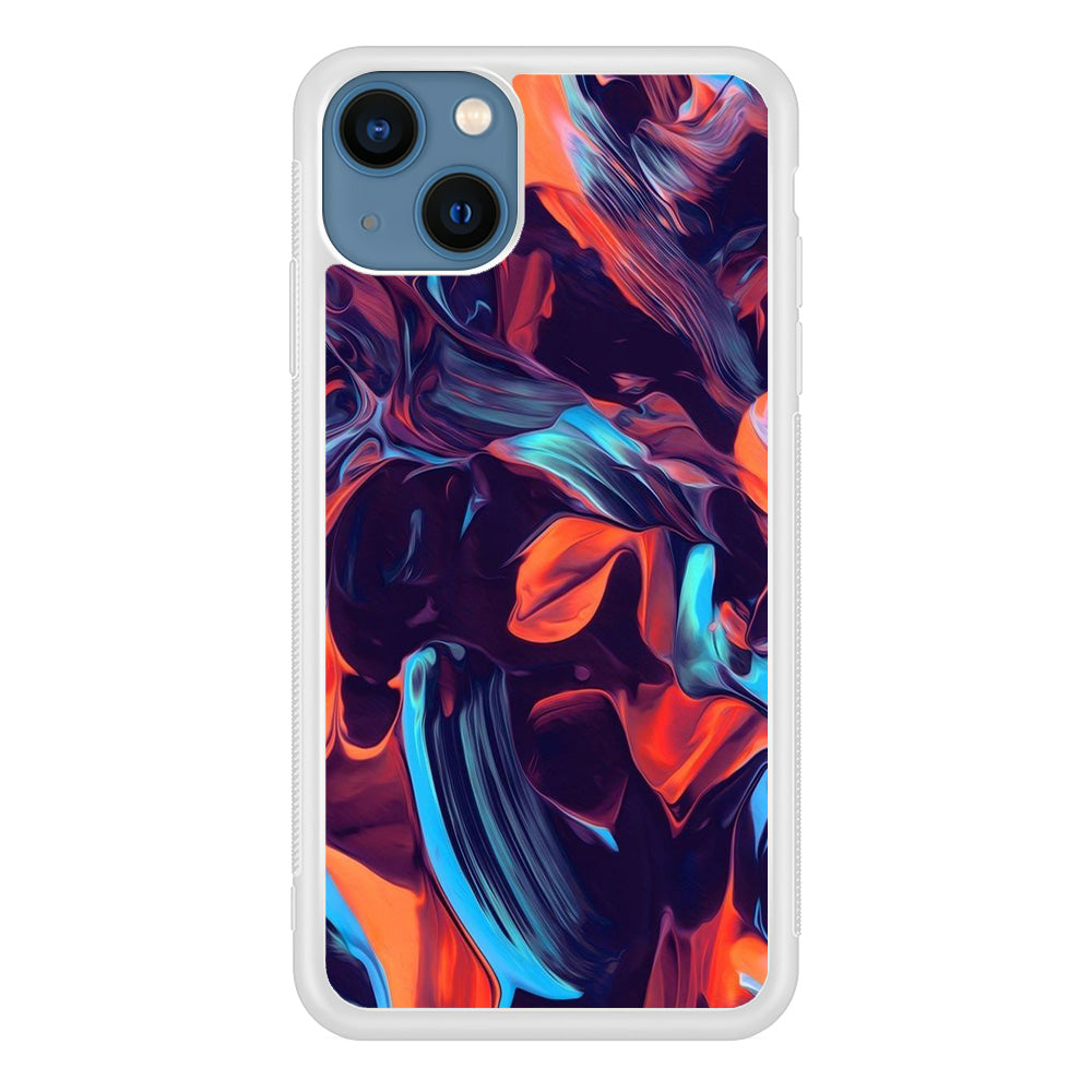 Marble Purple Orange And Blue Mixed iPhone 14 Plus Case