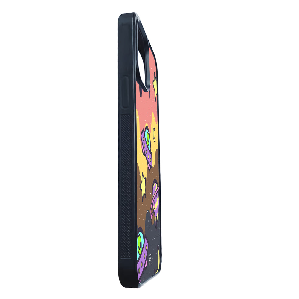 Melting Space Aliens in a Spaceship Magsafe iPhone Case