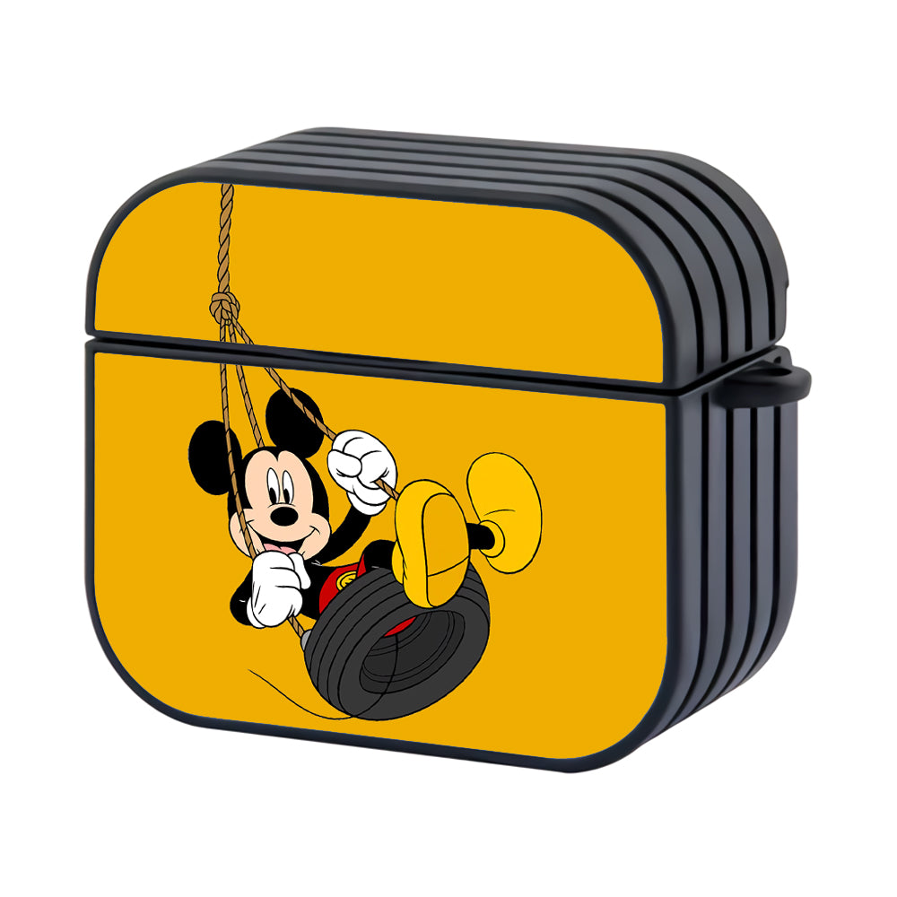 Mickey Playing Swing Hard Plastic Case Cover For Apple Airpods 3 - Ezzystore