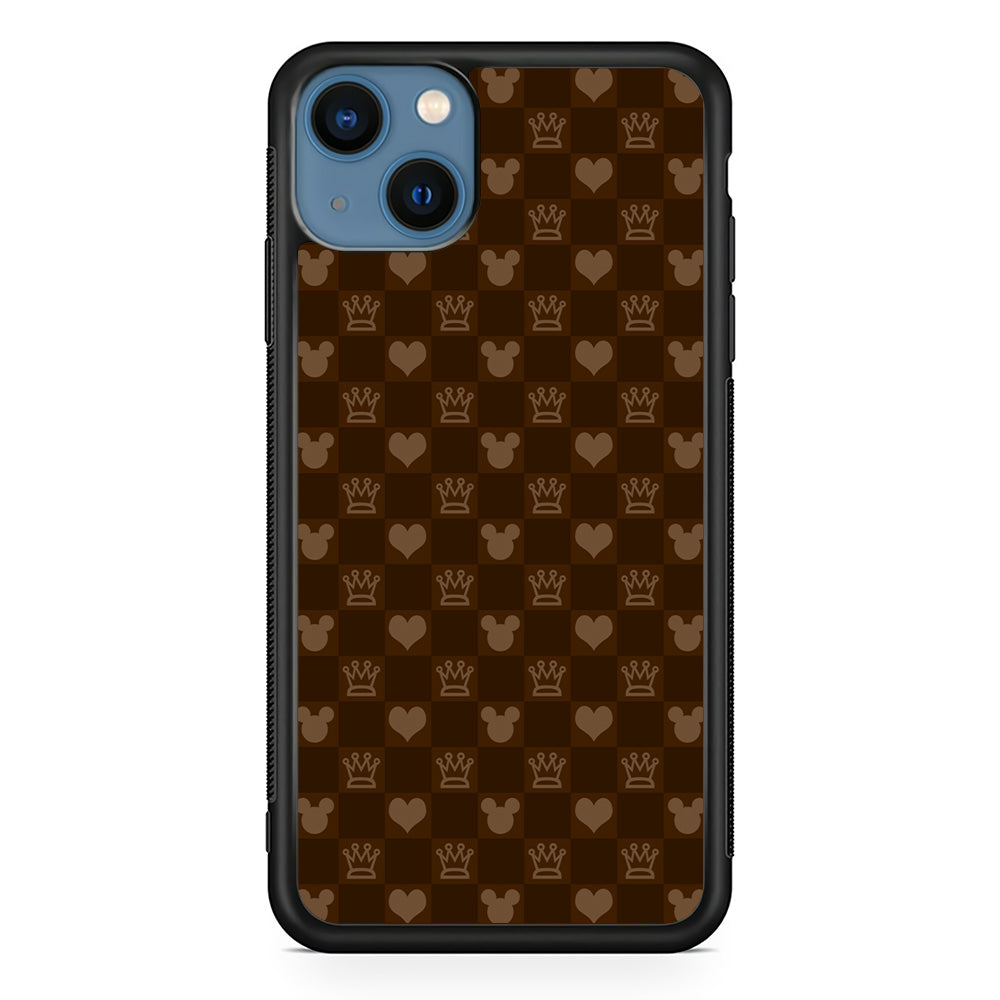 Mickey Mouse Doodle Logo Cube Chocolate  iPhone 15 Case