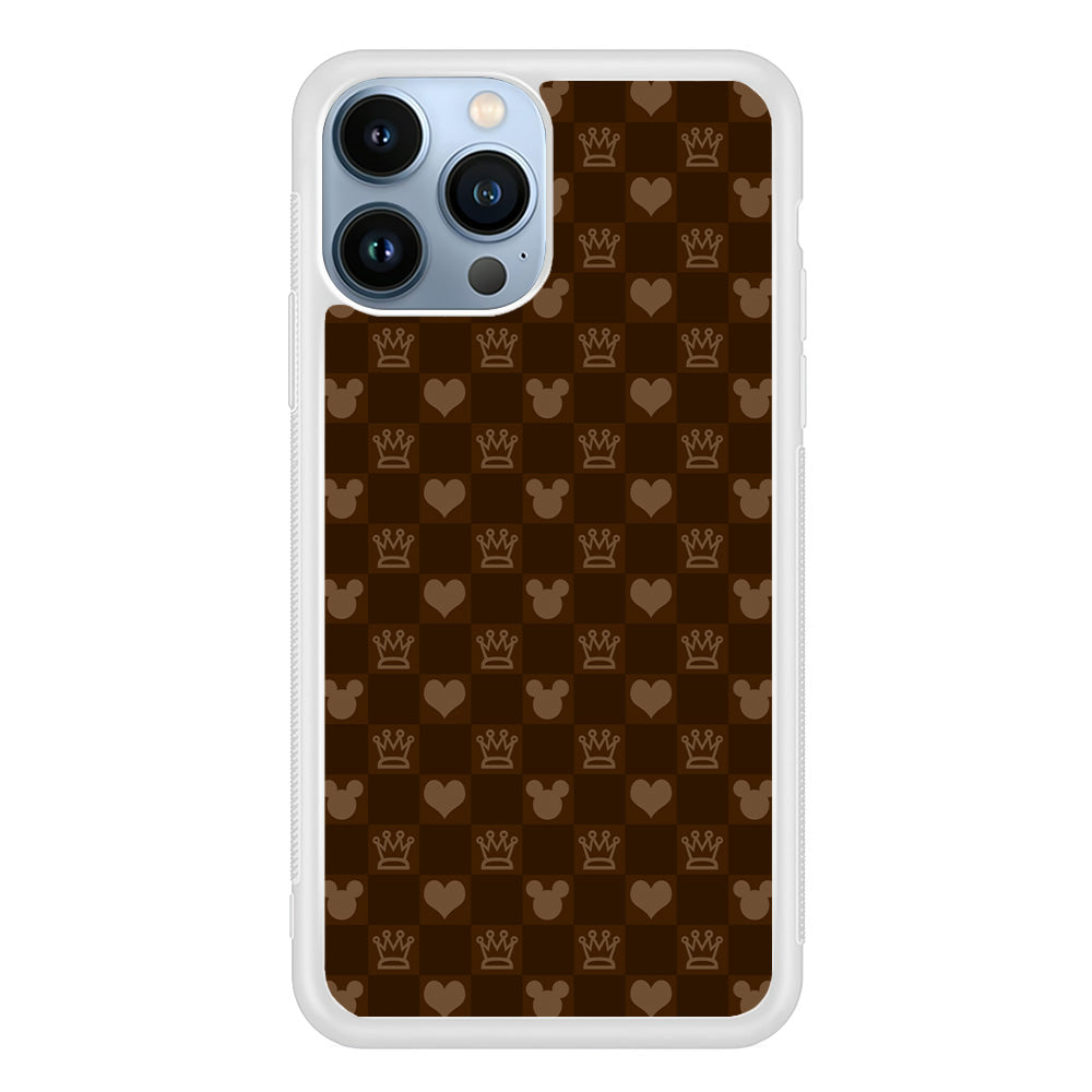 Mickey Mouse Doodle Logo Cube Chocolate iPhone 14 Pro Max Case