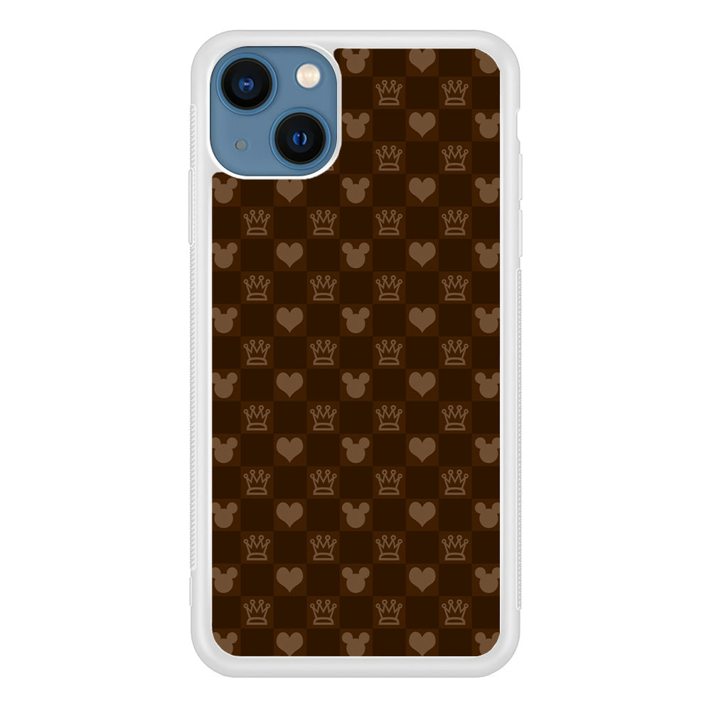 Mickey Mouse Doodle Logo Cube Chocolate  iPhone 15 Case