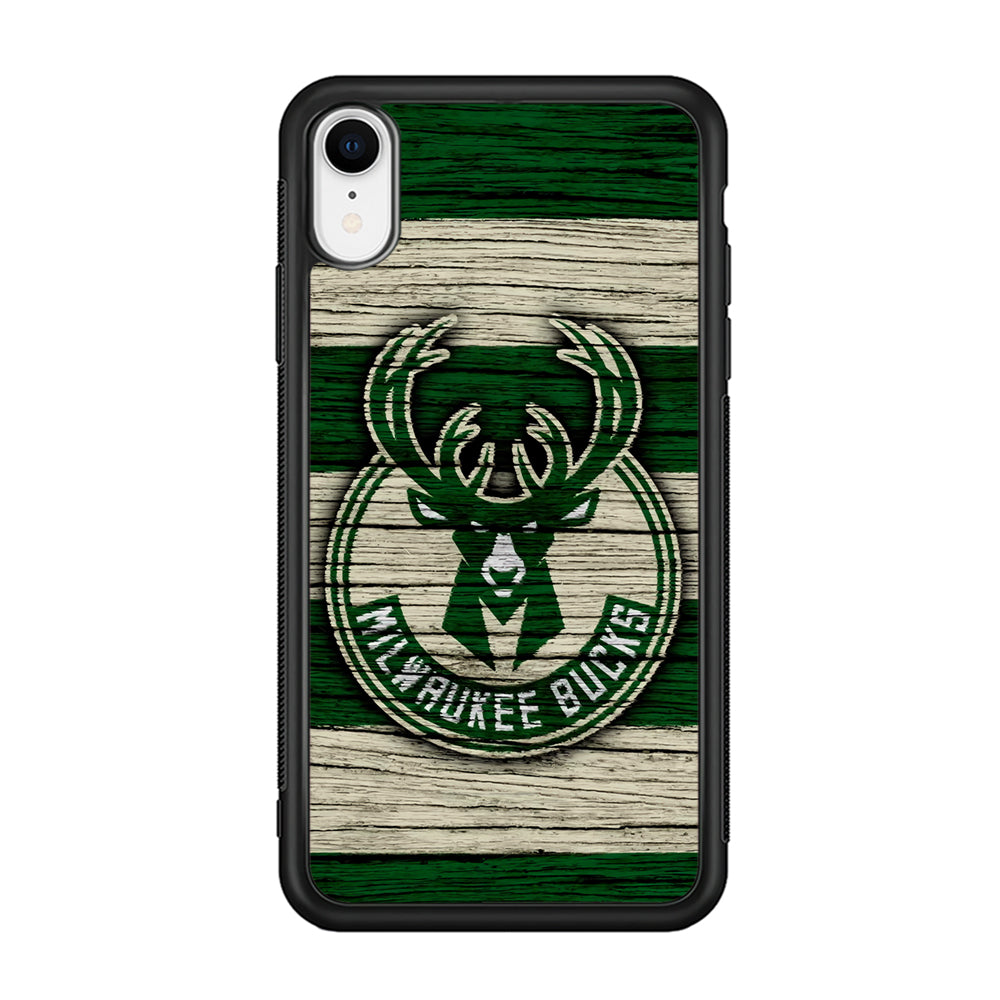 Milwaukee Bucks Logo Pattern Of Wood iPhone XR Case
