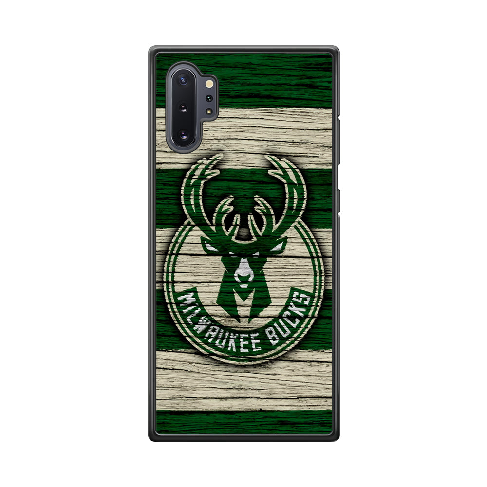 Milwaukee Bucks Logo Pattern Of Wood Samsung Galaxy Note 10 Plus Case