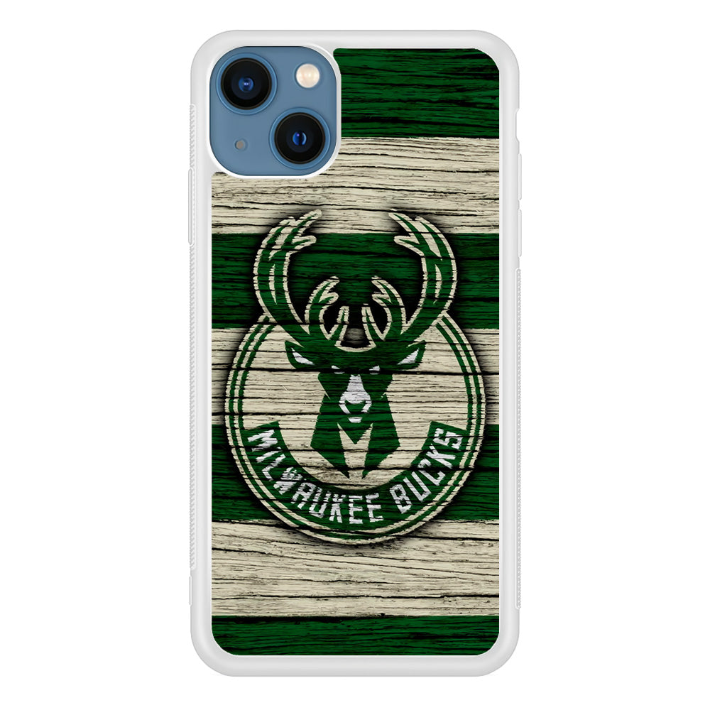 Milwaukee Bucks Logo Pattern Of Wood iPhone 13 Case