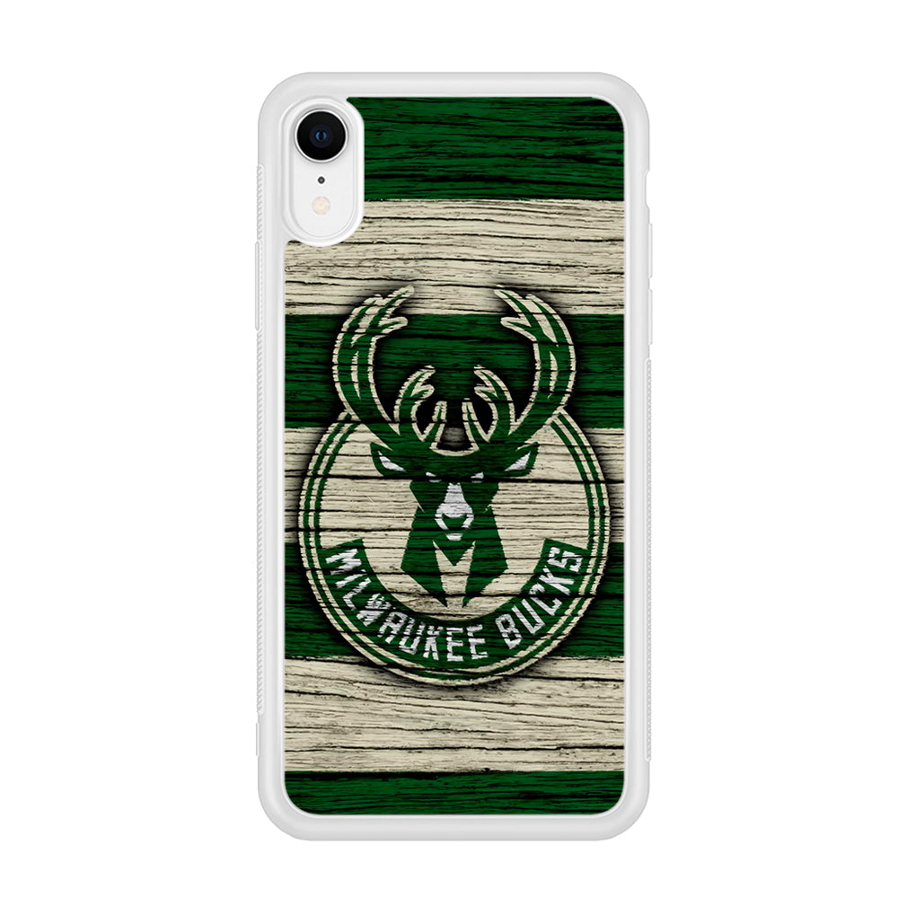 Milwaukee Bucks Logo Pattern Of Wood iPhone XR Case