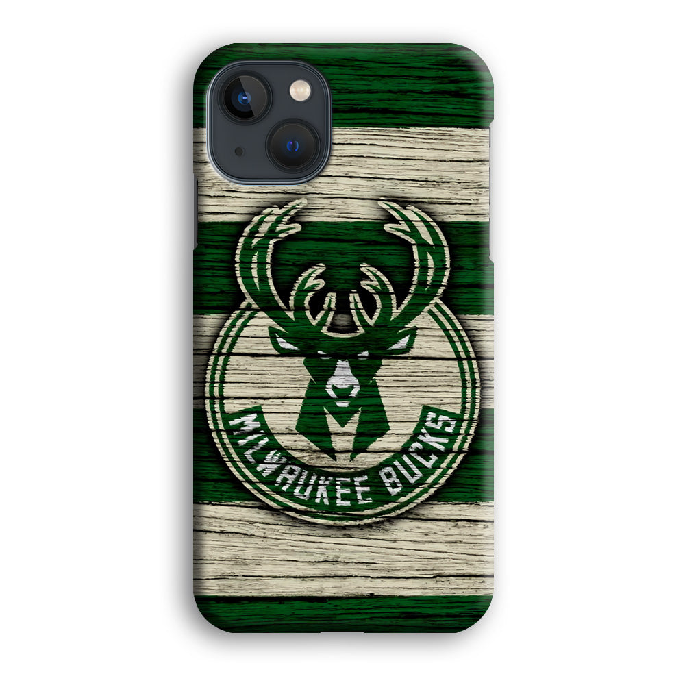 Milwaukee Bucks Logo Pattern Of Wood iPhone 13 Case