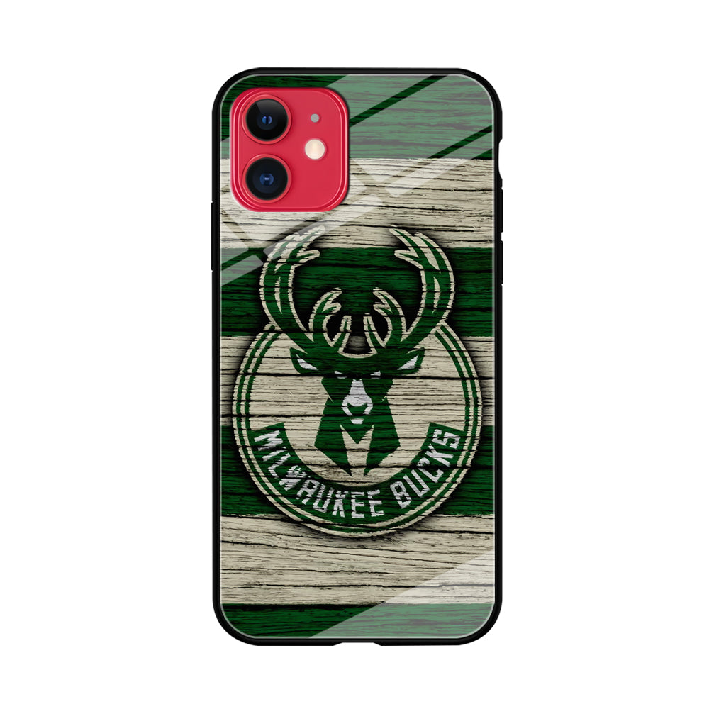 Milwaukee Bucks Logo Pattern Of Wood iPhone 11 Case