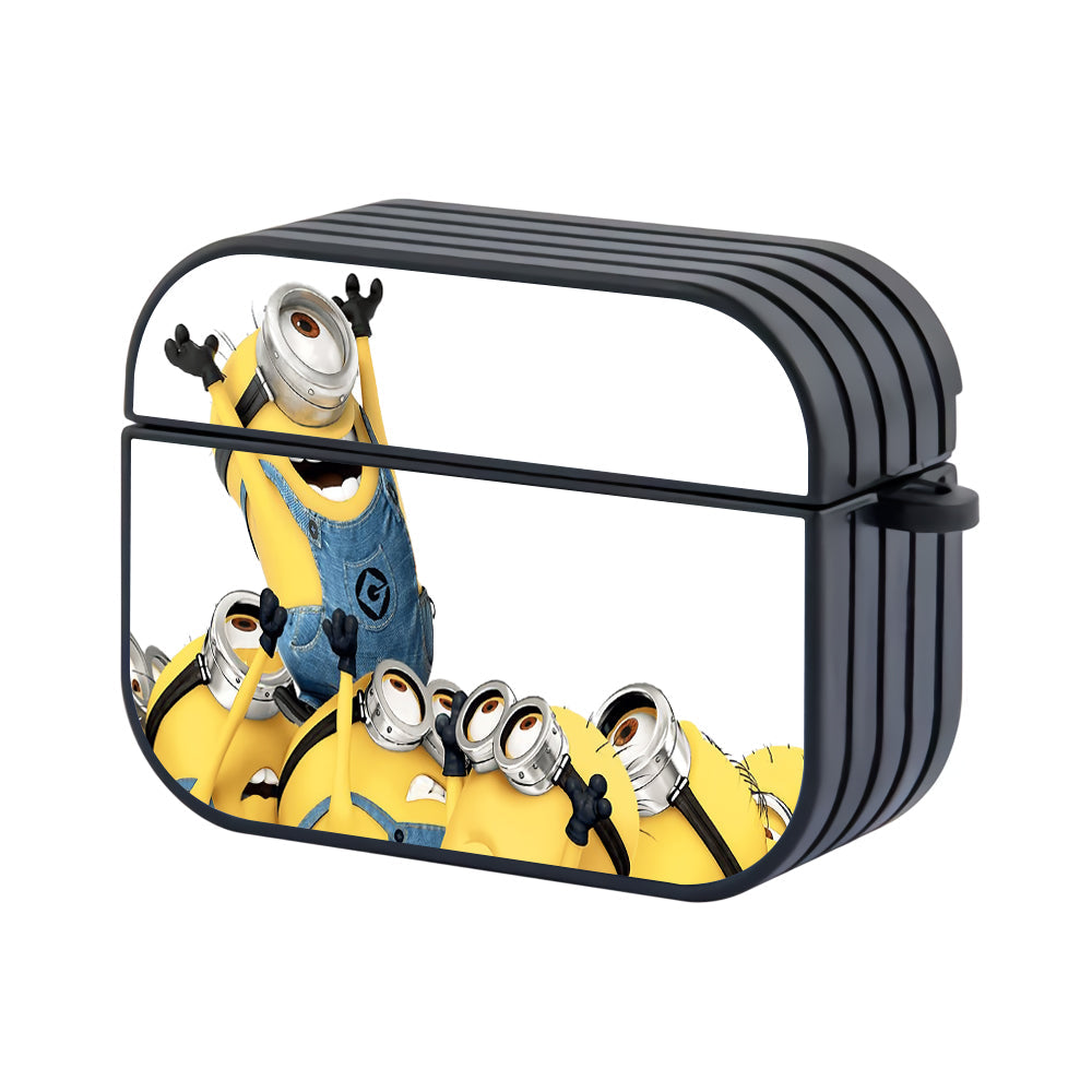 Minion Team Work Hard Plastic Case Cover For Apple Airpods Pro 2 - Ezzystore