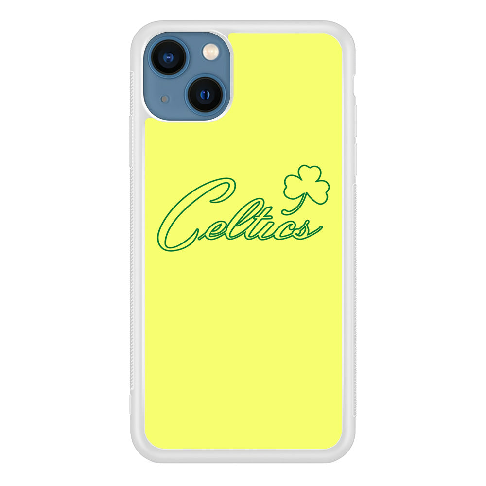 NBA Celtics Yellow Logo iPhone 14 Plus Case