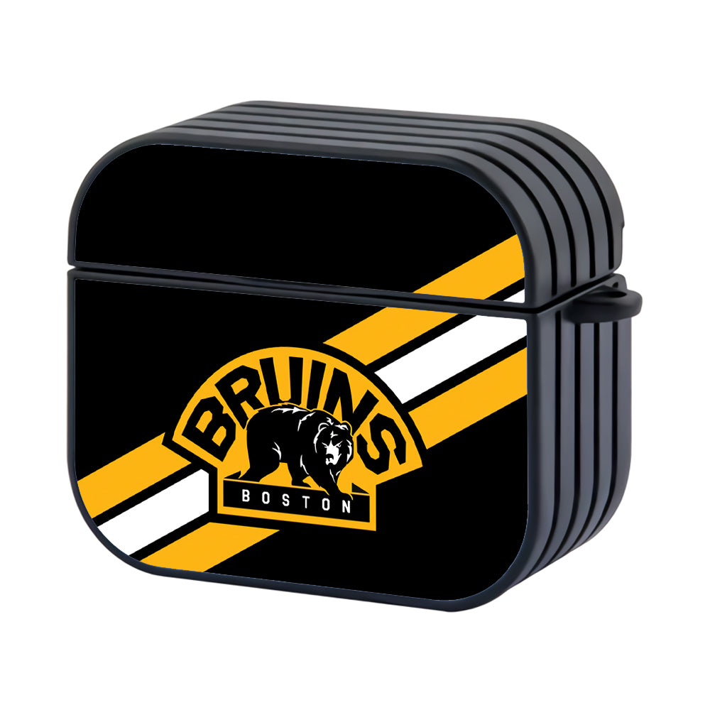 NHL Team Boston Bruins Hard Plastic Case Cover For Apple Airpods 3 - Ezzystore