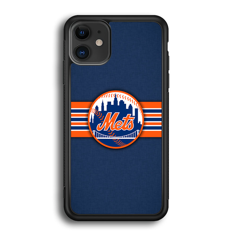 New Mets Stripe And Logo iPhone 12 Case