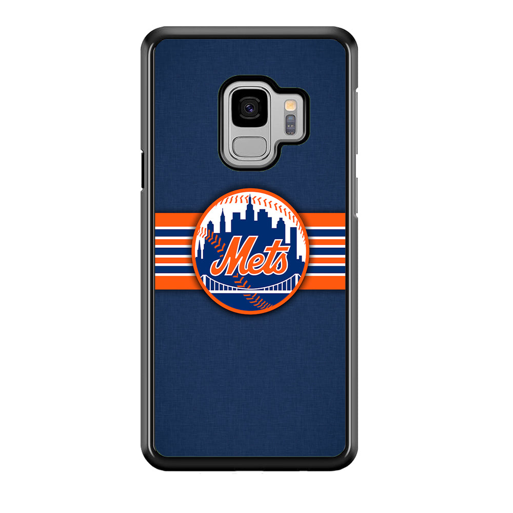 New Mets Stripe And Logo Samsung Galaxy S9 Case