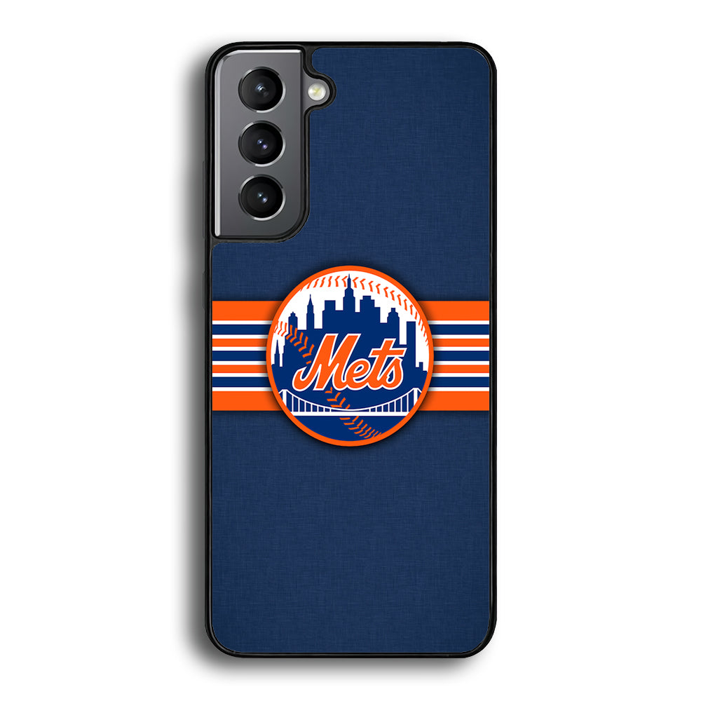 New Mets Stripe And Logo Samsung Galaxy S21 Case