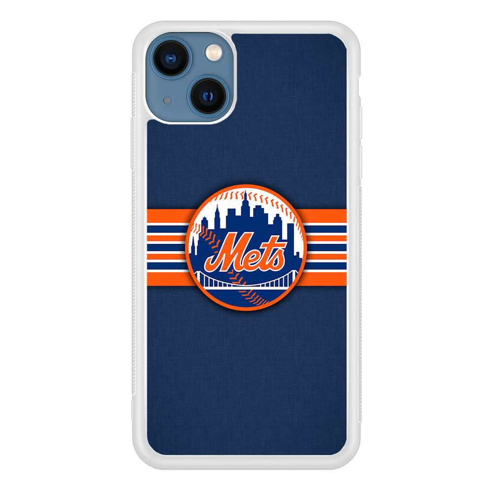New Mets Stripe And Logo iPhone 15 Case