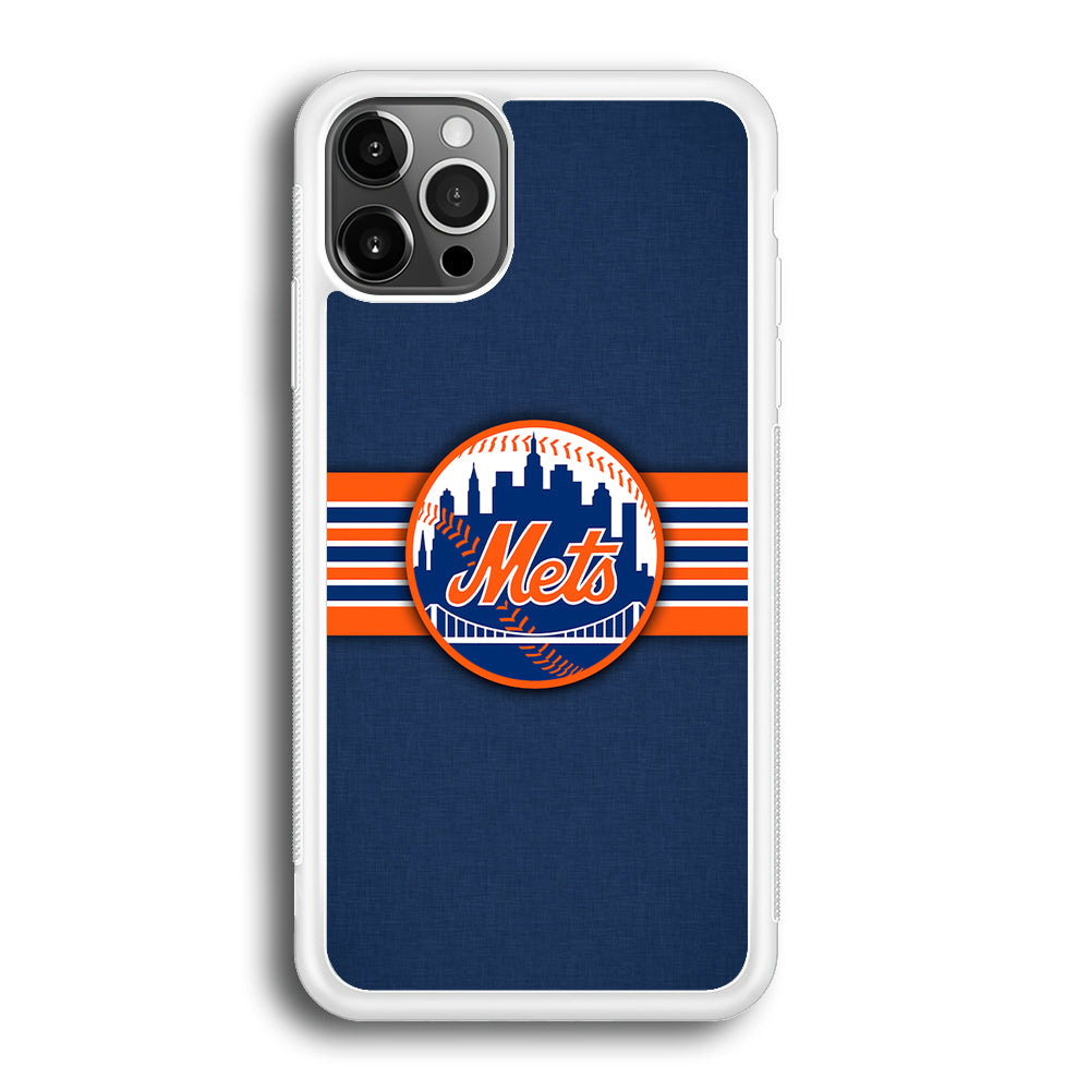 New Mets Stripe And Logo iPhone 12 Pro Case