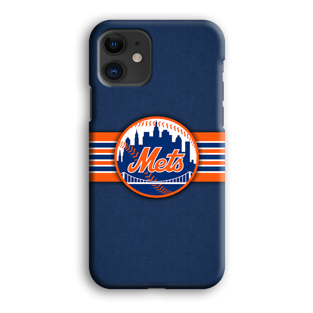 New Mets Stripe And Logo iPhone 12 Case