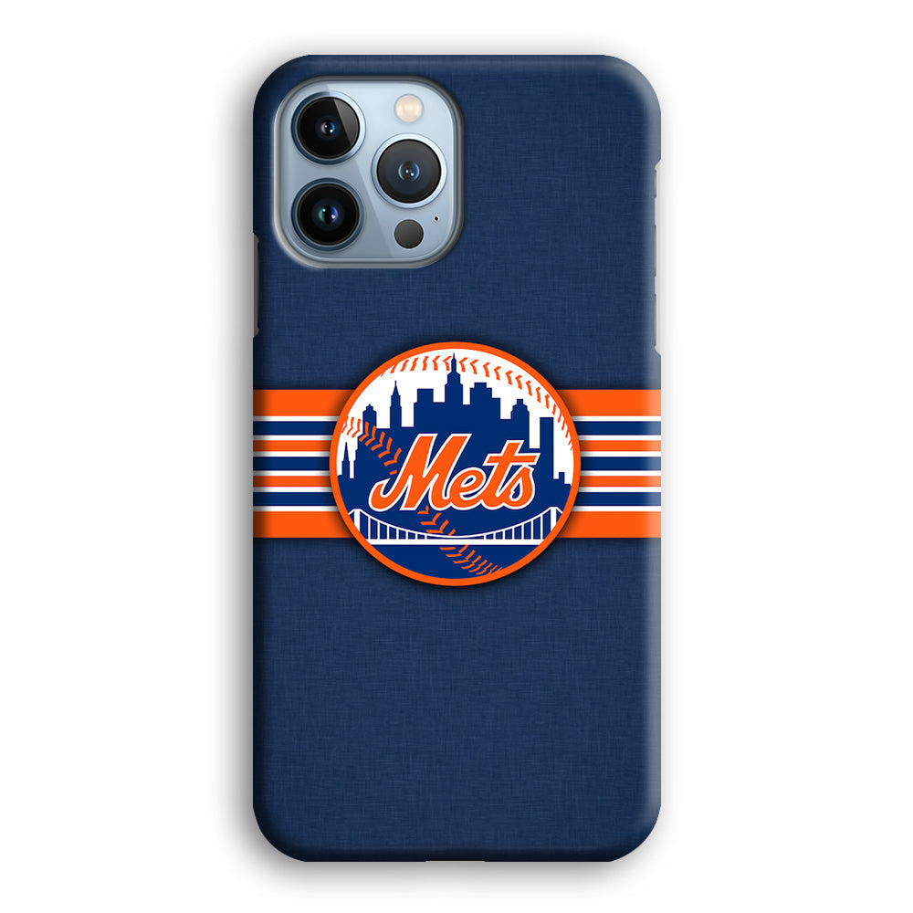 New Mets Stripe And Logo iPhone 14 Pro Case