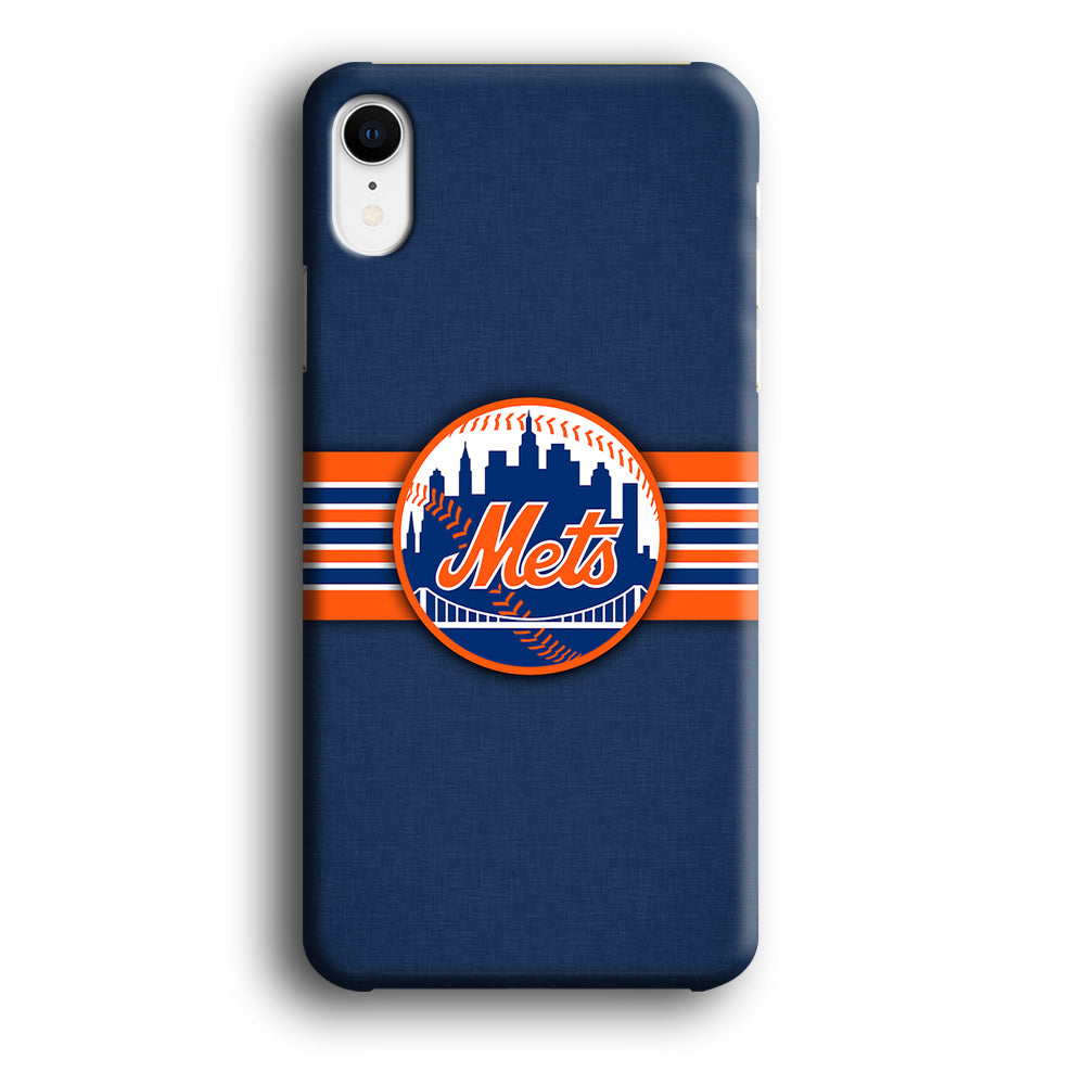 New Mets Stripe And Logo iPhone XR Case