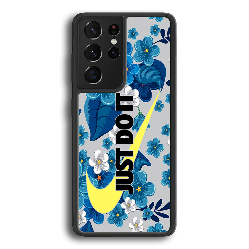 Nike Blue Flowers Just Do It Samsung Galaxy S23 Ultra Case - Ezzystore