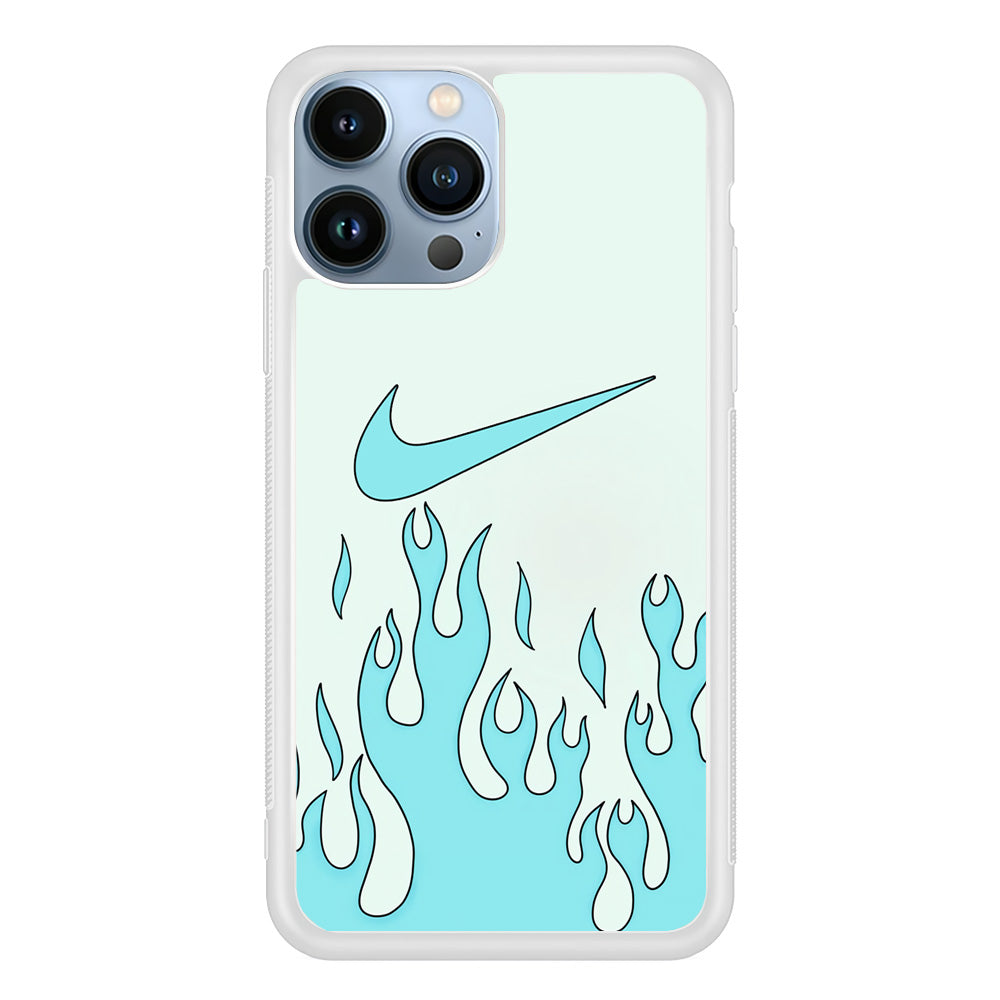 Nike Logo Fire Blue iPhone 15 Pro Case